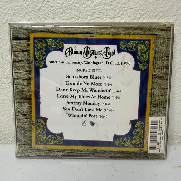 Allman Brothers Band American University (CD) Washington D.C. 12/13/1970 - Picture 2 of 3